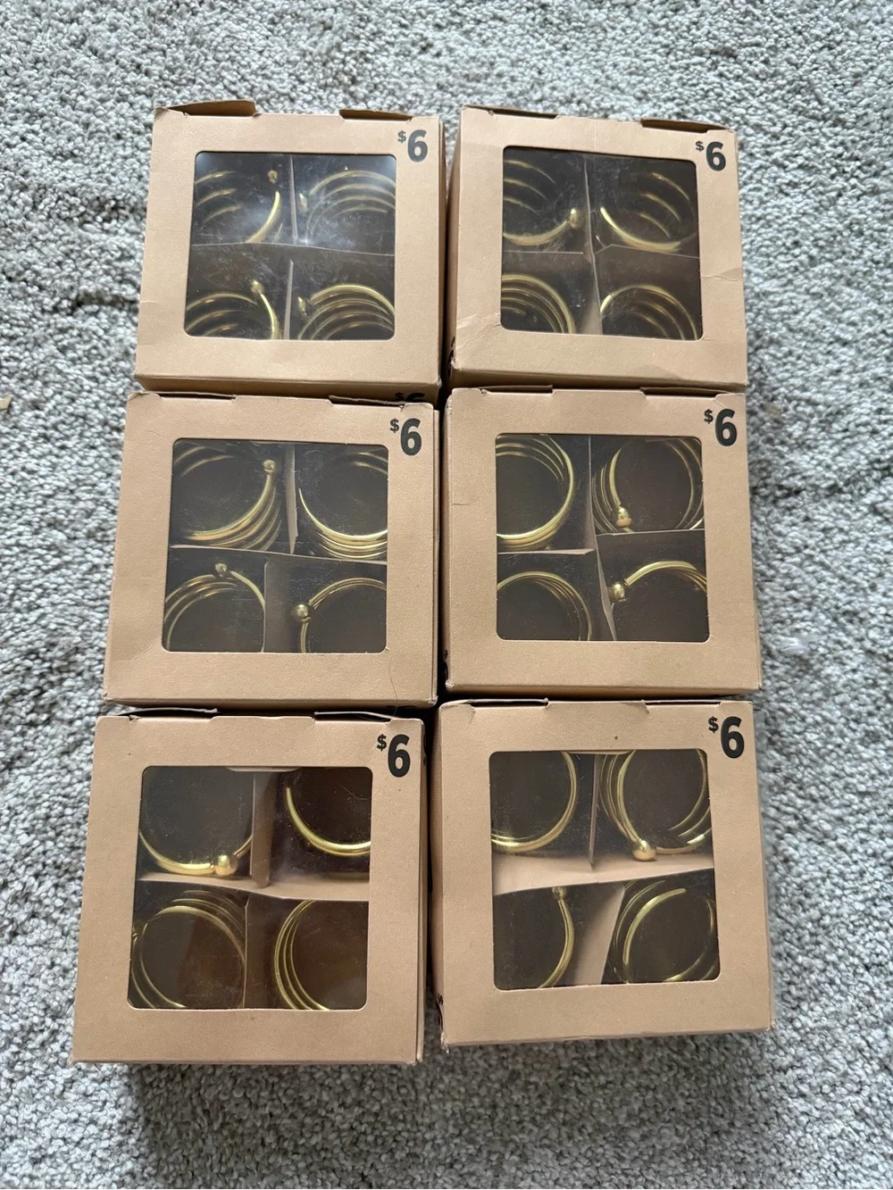24 Gold Spiral Coil Cuff Napkin Rings - 6 boxes of 4. New in box.